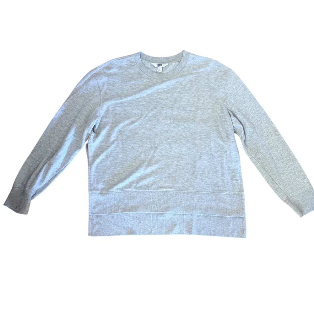 JoyLab Heather Gray High Low Side Slit Crewneck Sweatshirt Womens Medium - Picture 2 of 3